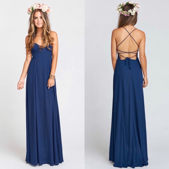 Show Me Your MuMu Dresses & Skirts - Show Me Your Mumu | Godshaw Goddess Rich Navy Crisp Bridal Dress